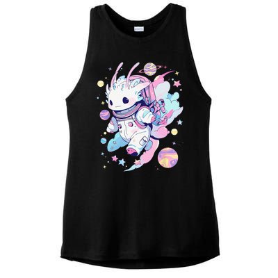 Cute Space Galaxy Axolotl Pastel Goth Aesthetic Nu Goth Ladies PosiCharge Tri-Blend Wicking Tank