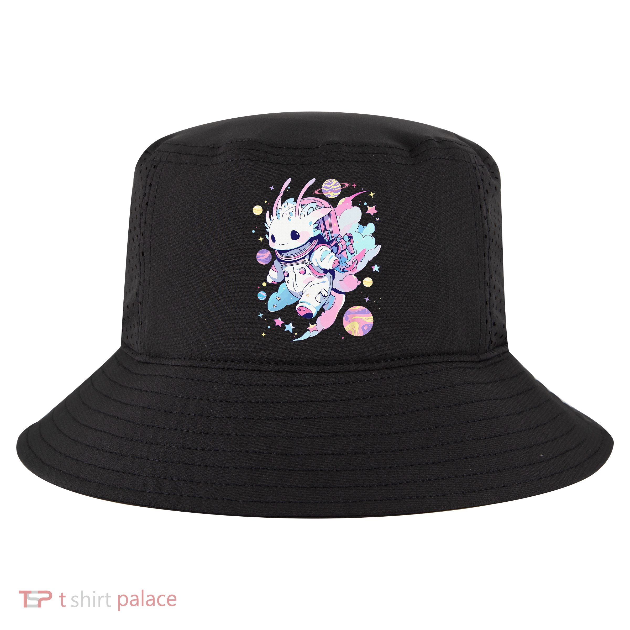 Cute Space Galaxy Axolotl Pastel Goth Aesthetic Nu Goth Cool Comfort Performance Bucket Hat
