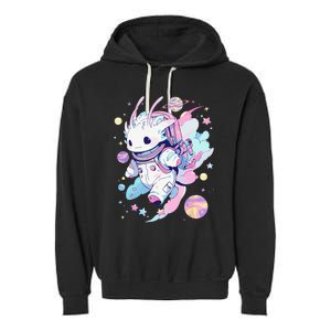 Cute Space Galaxy Axolotl Pastel Goth Aesthetic Nu Goth Garment-Dyed Fleece Hoodie