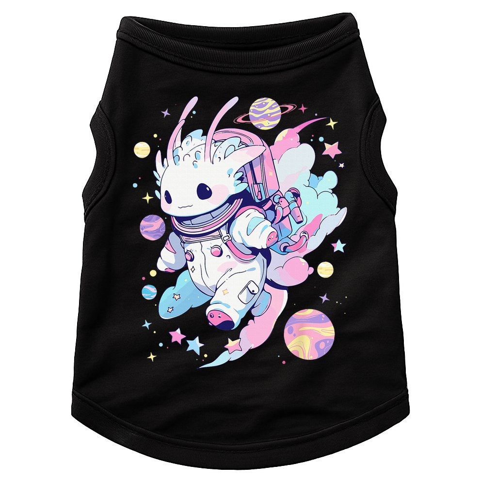 Cute Space Galaxy Axolotl Pastel Goth Aesthetic Nu Goth Doggie Tank