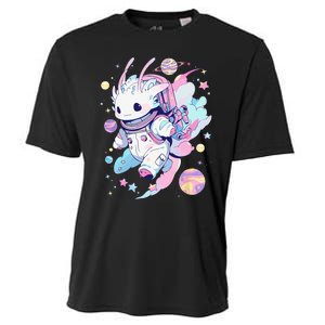 Cute Space Galaxy Axolotl Pastel Goth Aesthetic Nu Goth Cooling Performance Crew T-Shirt