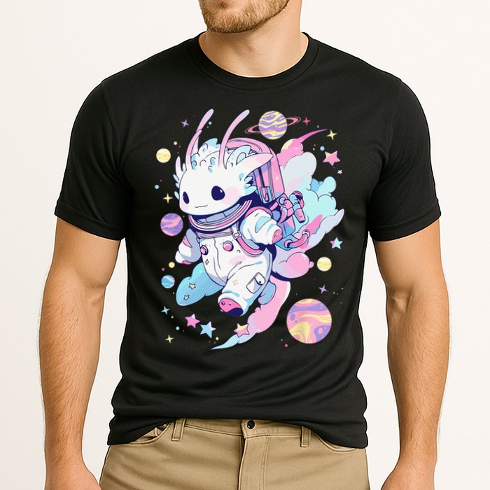 Cute Space Galaxy Axolotl Pastel Goth Aesthetic Nu Goth Performance Shirt