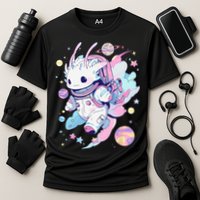 Cute Space Galaxy Axolotl Pastel Goth Aesthetic Nu Goth Performance Shirt