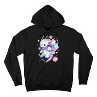 Cute Space Galaxy Axolotl Pastel Goth Aesthetic Nu Goth Hoodie