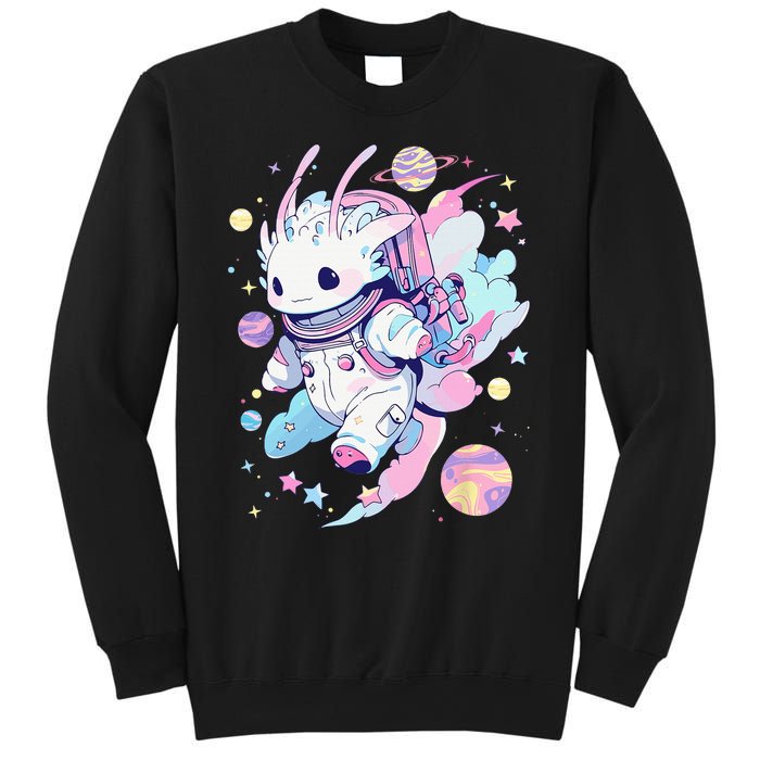 Cute Space Galaxy Axolotl Pastel Goth Aesthetic Nu Goth Sweatshirt