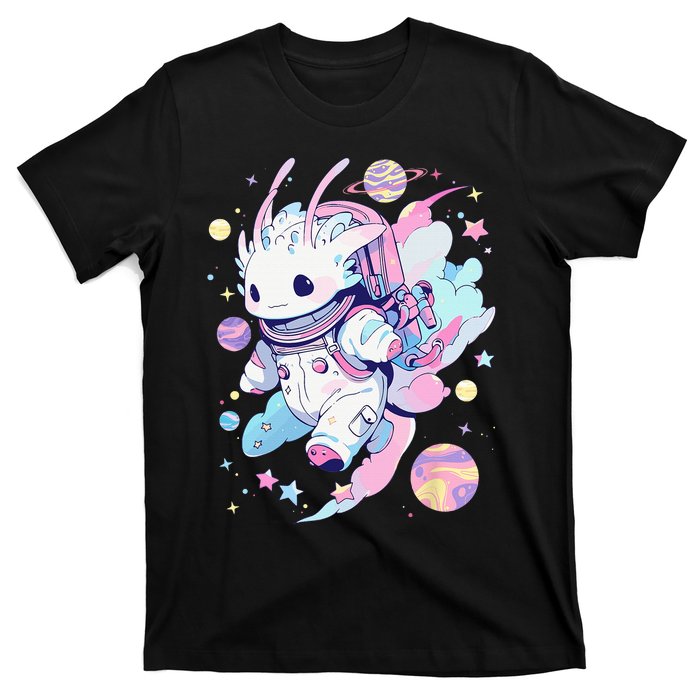 Cute Space Galaxy Axolotl Pastel Goth Aesthetic Nu Goth T-Shirt