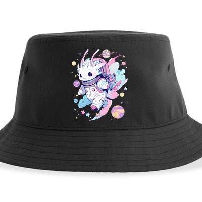 Cute Space Galaxy Axolotl Pastel Goth Aesthetic Nu Goth Sustainable Bucket Hat