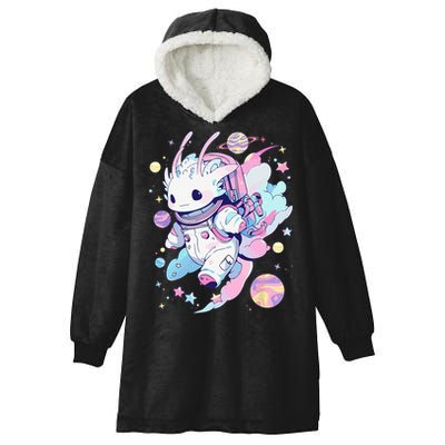 Cute Space Galaxy Axolotl Pastel Goth Aesthetic Nu Goth Hooded Wearable Blanket