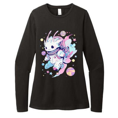 Cute Space Galaxy Axolotl Pastel Goth Aesthetic Nu Goth Womens CVC Long Sleeve Shirt