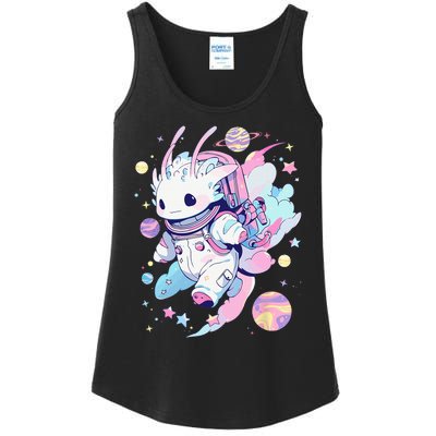 Cute Space Galaxy Axolotl Pastel Goth Aesthetic Nu Goth Ladies Essential Tank