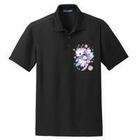 Cute Space Galaxy Axolotl Pastel Goth Aesthetic Nu Goth Dry Zone Grid Polo