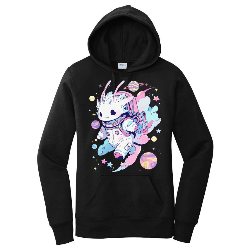 Cute Space Galaxy Axolotl Pastel Goth Aesthetic Nu Goth Women's Pullover Hoodie
