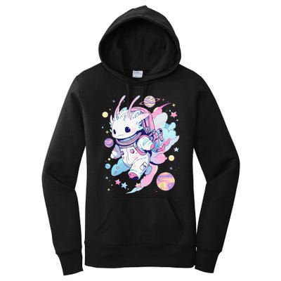 Cute Space Galaxy Axolotl Pastel Goth Aesthetic Nu Goth Women's Pullover Hoodie