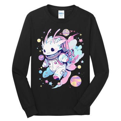 Cute Space Galaxy Axolotl Pastel Goth Aesthetic Nu Goth Tall Long Sleeve T-Shirt