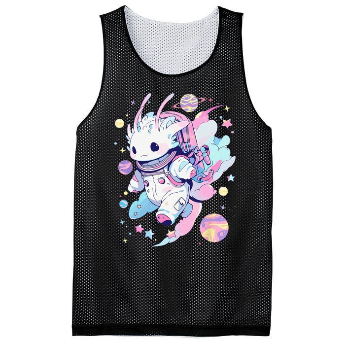 Cute Space Galaxy Axolotl Pastel Goth Aesthetic Nu Goth Mesh Reversible Basketball Jersey Tank