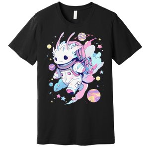 Cute Space Galaxy Axolotl Pastel Goth Aesthetic Nu Goth Premium T-Shirt