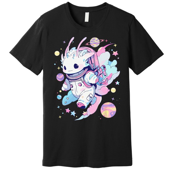 Cute Space Galaxy Axolotl Pastel Goth Aesthetic Nu Goth Premium T-Shirt