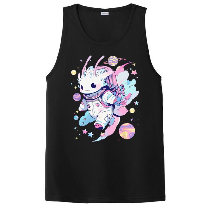 Cute Space Galaxy Axolotl Pastel Goth Aesthetic Nu Goth PosiCharge Competitor Tank