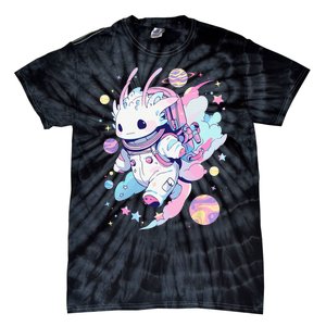 Cute Space Galaxy Axolotl Pastel Goth Aesthetic Nu Goth Tie-Dye T-Shirt