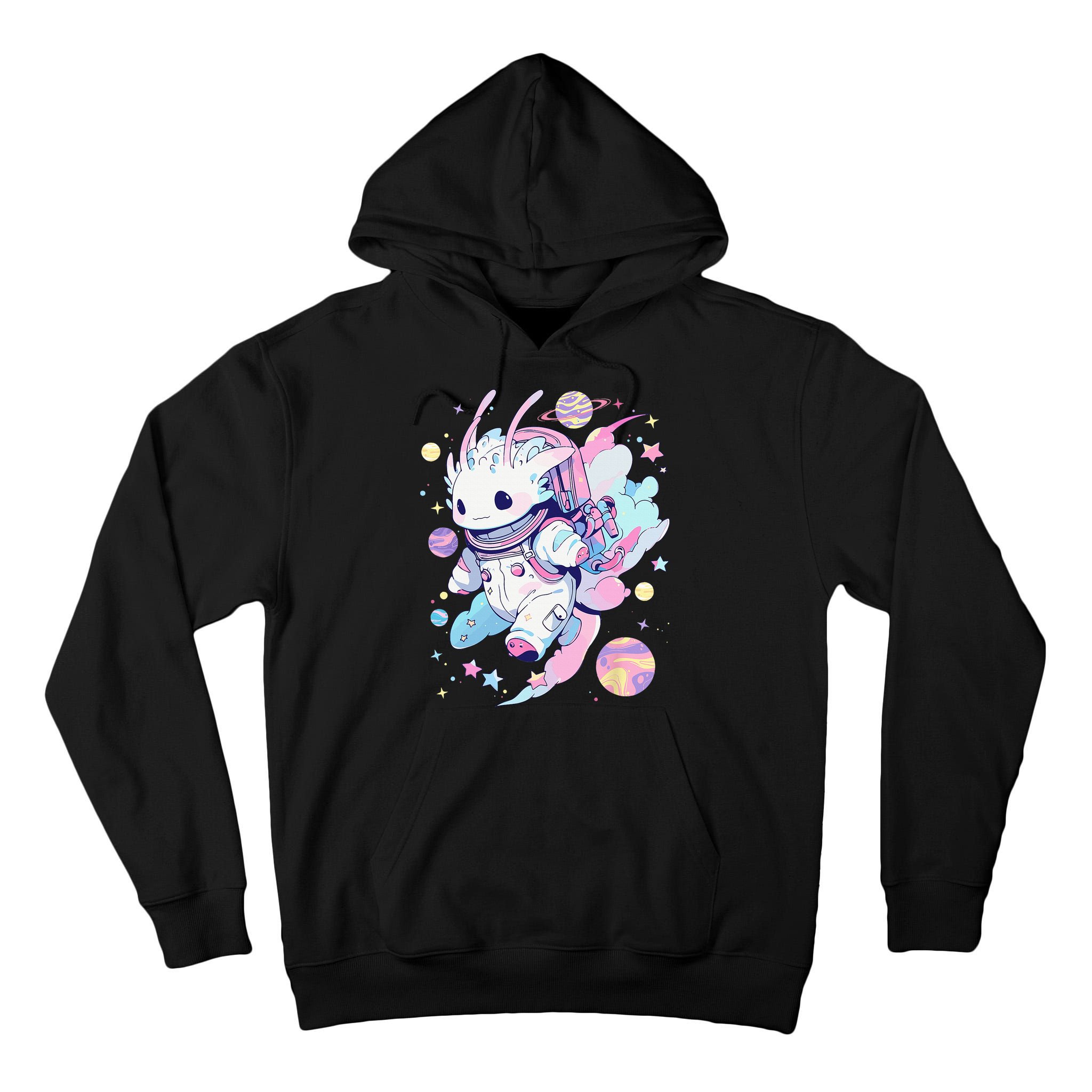 Cute Space Galaxy Axolotl Pastel Goth Aesthetic Nu Goth Tall Hoodie