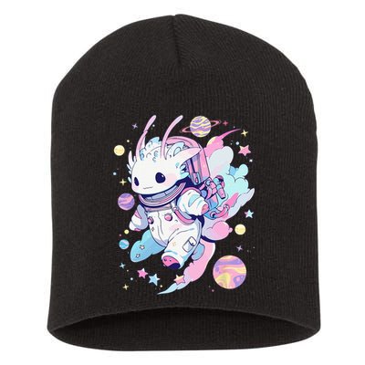 Cute Space Galaxy Axolotl Pastel Goth Aesthetic Nu Goth Short Acrylic Beanie