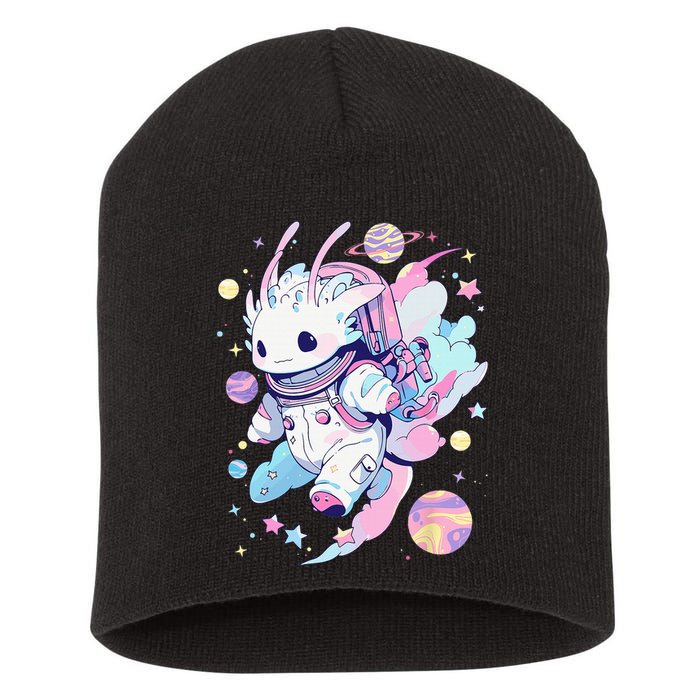 Cute Space Galaxy Axolotl Pastel Goth Aesthetic Nu Goth Short Acrylic Beanie