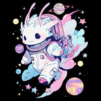 Cute Space Galaxy Axolotl Pastel Goth Aesthetic Nu Goth Short Acrylic Beanie