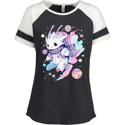 Cute Space Galaxy Axolotl Pastel Goth Aesthetic Nu Goth Enza Ladies Jersey Colorblock Tee