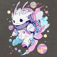 Cute Space Galaxy Axolotl Pastel Goth Aesthetic Nu Goth Cotton Canvas Backpack