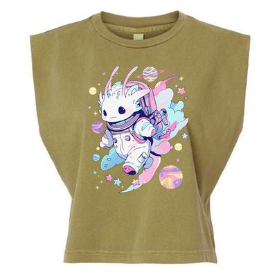 Cute Space Galaxy Axolotl Pastel Goth Aesthetic Nu Goth Garment-Dyed Women's Muscle Tee