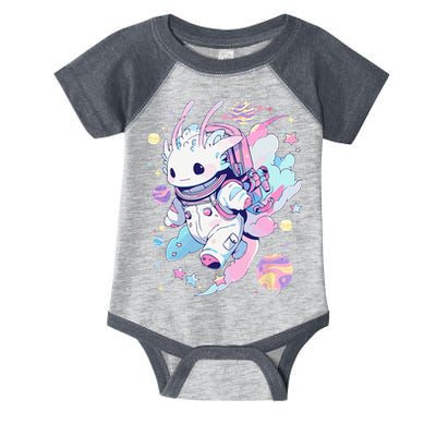Cute Space Galaxy Axolotl Pastel Goth Aesthetic Nu Goth Infant Baby Jersey Bodysuit