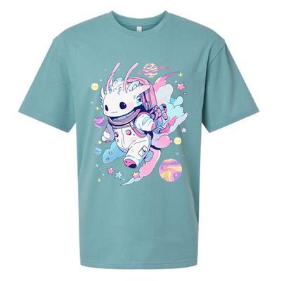 Cute Space Galaxy Axolotl Pastel Goth Aesthetic Nu Goth Sueded Cloud Jersey T-Shirt