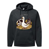 Cute Silly Goose Gift for Her Funny Goose Trendy  Performance Fleece Hoodie