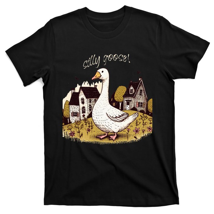 Cute Silly Goose Gift for Her Funny Goose Trendy  T-Shirt