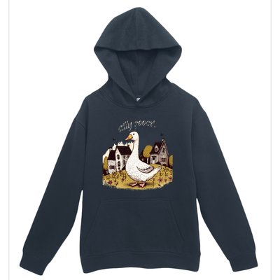 Cute Silly Goose Gift for Her Funny Goose Trendy  Urban Pullover Hoodie