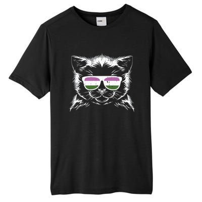 Cat Sunglasses Genderqueer Pride Kitten Lgbtq Proud Ally Gift Tall Fusion ChromaSoft Performance T-Shirt