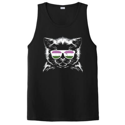 Cat Sunglasses Genderqueer Pride Kitten Lgbtq Proud Ally Gift PosiCharge Competitor Tank