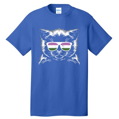 Cat Sunglasses Genderqueer Pride Kitten Lgbtq Proud Ally Gift Tall T-Shirt