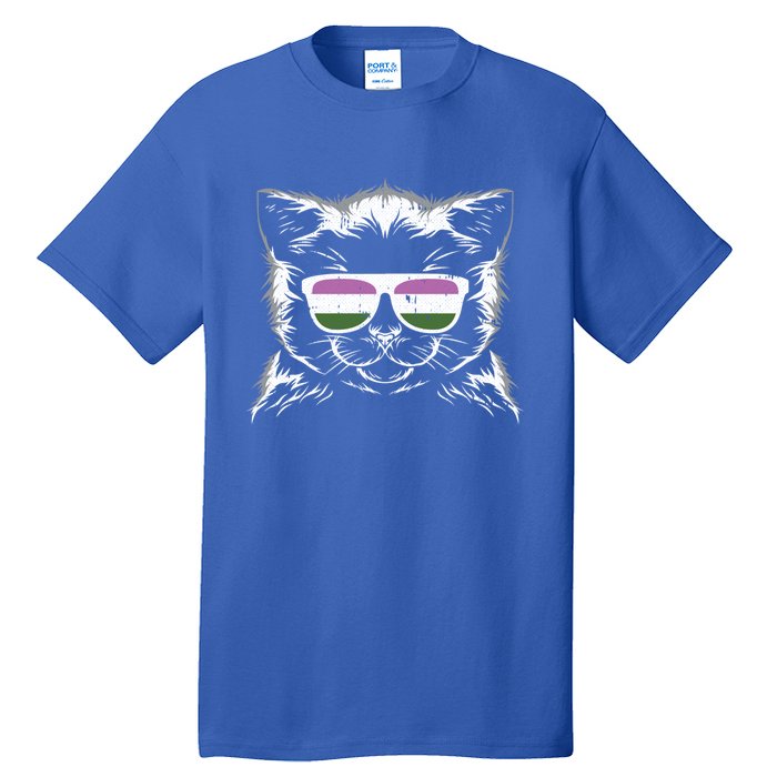 Cat Sunglasses Genderqueer Pride Kitten Lgbtq Proud Ally Gift Tall T-Shirt