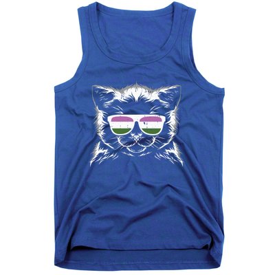 Cat Sunglasses Genderqueer Pride Kitten Lgbtq Proud Ally Gift Tank Top