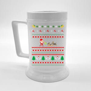 Chasing Santa Ger Shepherd Ugly Christmas Sweater Gift Beer Stein