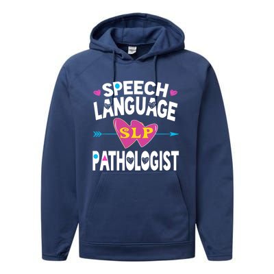 Cute Slp Gift Speech Language Pathologist Funny Gift Therapy Gift Performance Fleece Hoodie