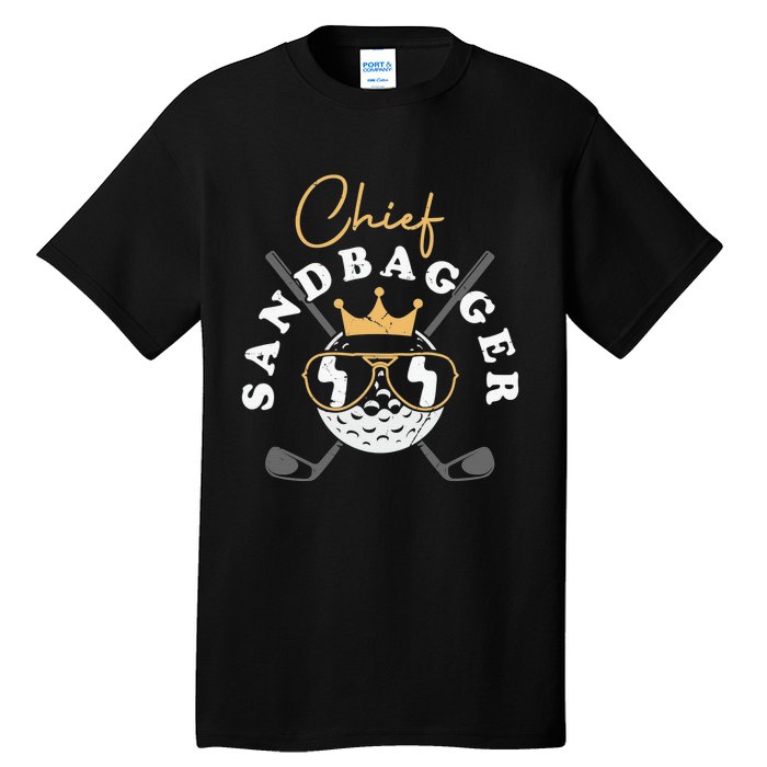 Chief Sandbagger Gift for Golf Meme BJJ Chess Sandbag Tall T-Shirt