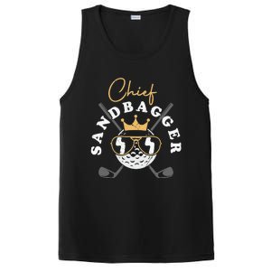 Chief Sandbagger Gift for Golf Meme BJJ Chess Sandbag PosiCharge Competitor Tank