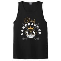 Chief Sandbagger Gift for Golf Meme BJJ Chess Sandbag PosiCharge Competitor Tank