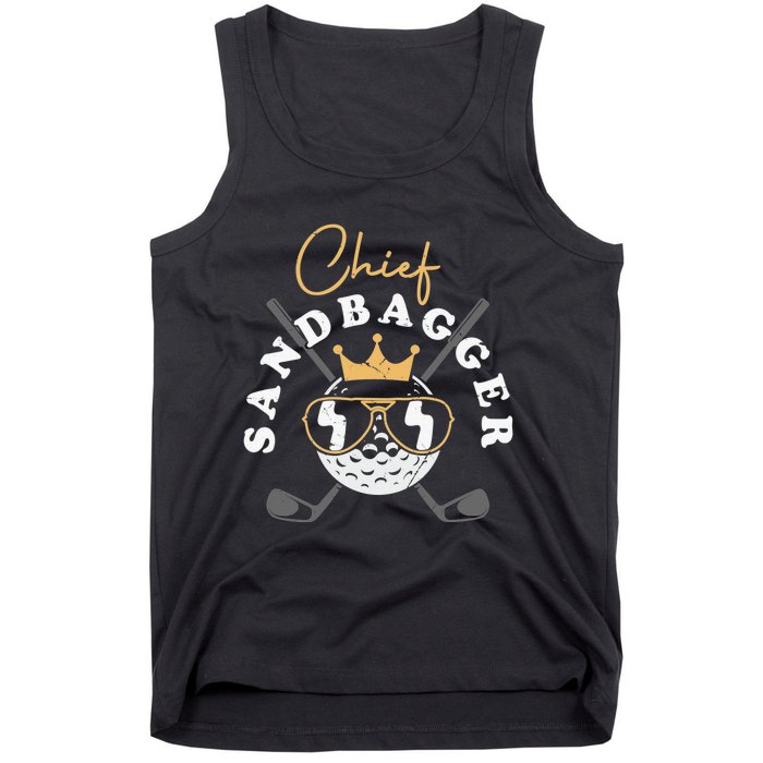 Chief Sandbagger Gift for Golf Meme BJJ Chess Sandbag Tank Top