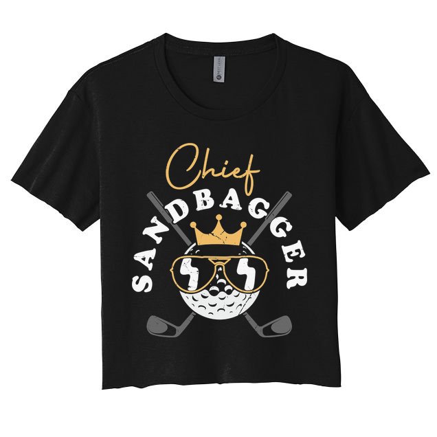 Chief Sandbagger Gift for Golf Meme BJJ Chess Sandbag Crop Top