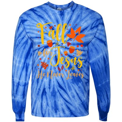 Christian Sayings Gifts Halloween Fall For Jesus Religious Tie-Dye Long Sleeve Shirt