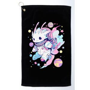 Cute Space Galaxy Axolotl Pastel Goth Aesthetic Nu Goth Platinum Collection Golf Towel