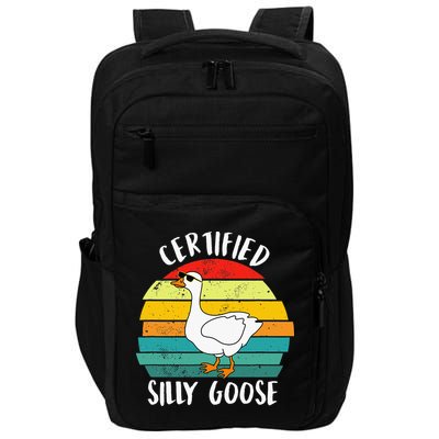 Certified Silly Goose Funny Goose Lover Farmer Farm Life Impact Tech Backpack